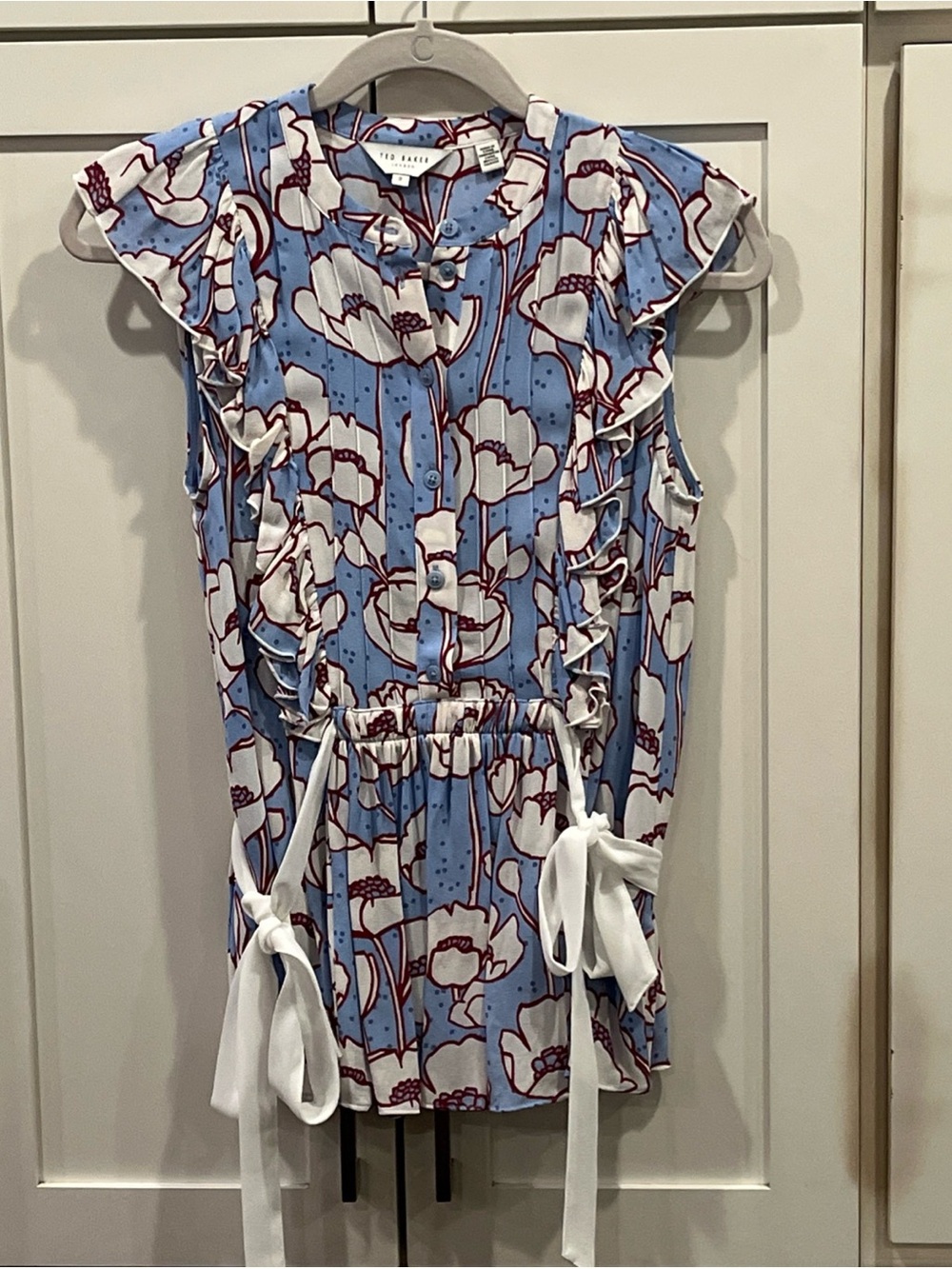 Ted Baker London Audriar Floral Bow Front Blouse Size 2